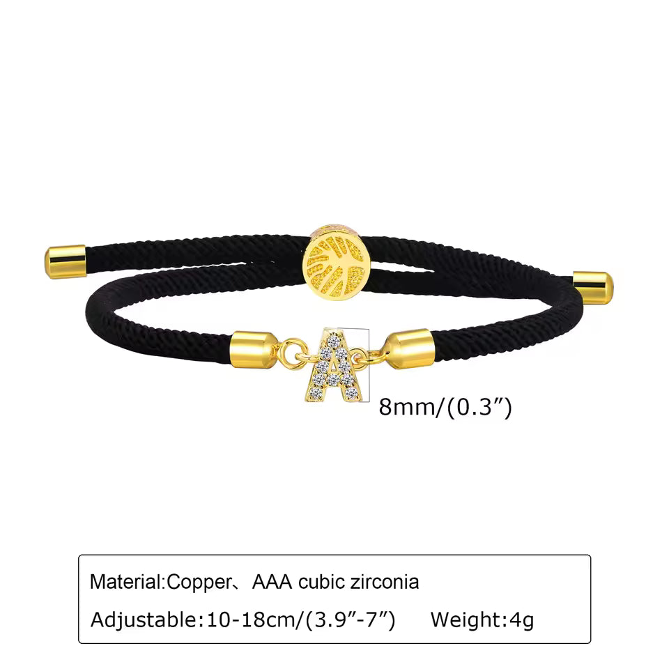 Initial Heart Charm Letter Bracelet