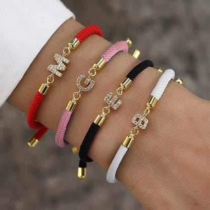 Initial Heart Charm Letter Bracelet